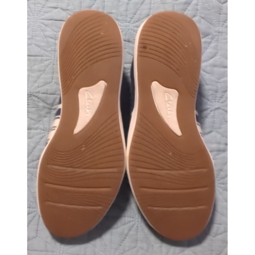 Clarks Women's Cloudsteppers BreezeSky Mist Sz 6 Washable Slip-Ons Navy Stretch - Picture 8 of 10